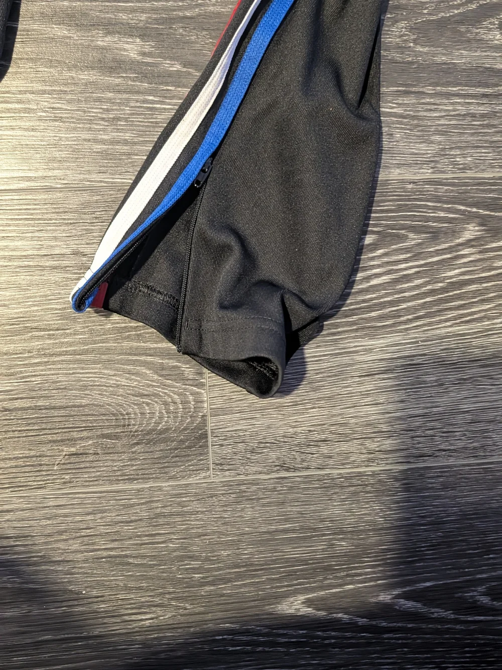 adidas Black Joggers with Red & White Side Stripes